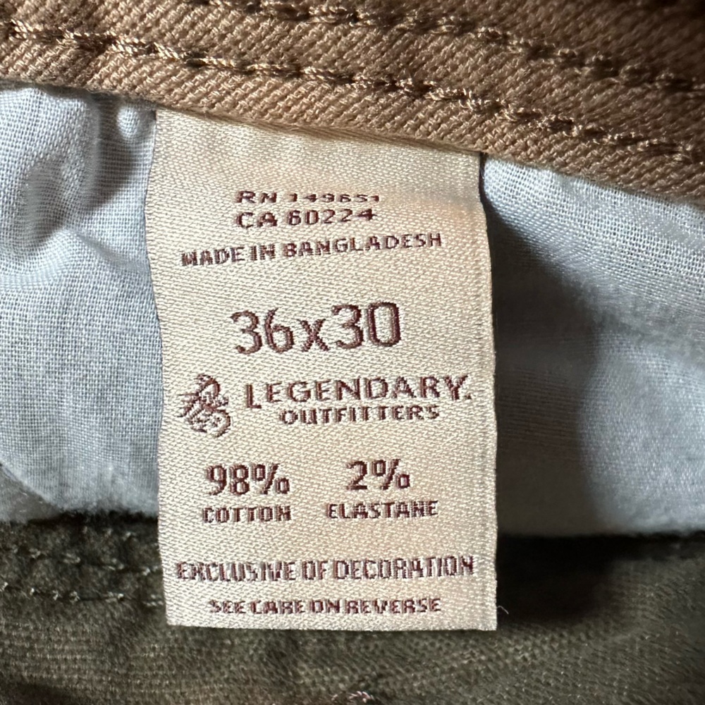 Legendary Whitetails Men’s Olive Green Outdoor Work Durable Canvas Chinos-36x30 - Picture 4 of 10